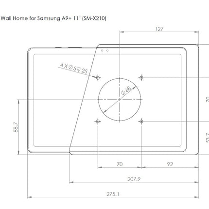 Displine Companion Wall Home Slide-in wandhouder Samsung Tab A9+/ A11+