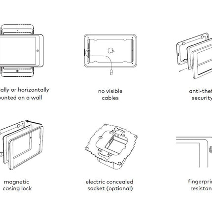 Displine Companion Wall wandhouder iPad 10.2/10.5 , Zwart