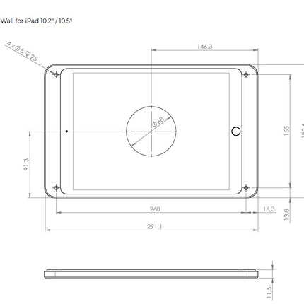 Displine Dame Wall iPad 10.2/10.5, zwart