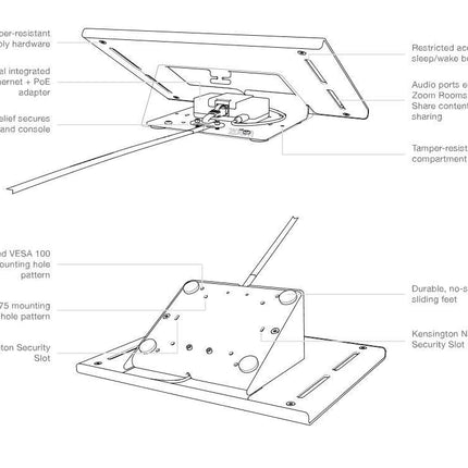 Heckler Design Zoom Rooms Console voor iPad 9.7- POE versie