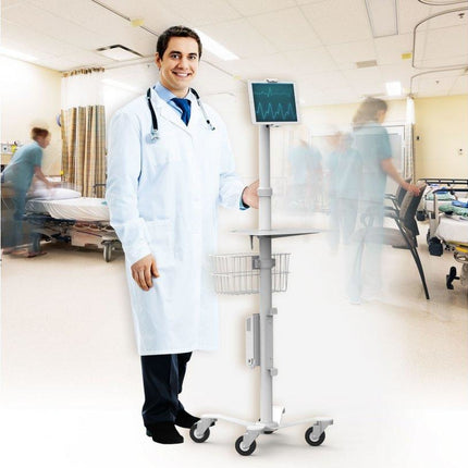 Maclocks Cling Rise Tablet Stand - hoogte instelbare verrijdbare vloerstandaard