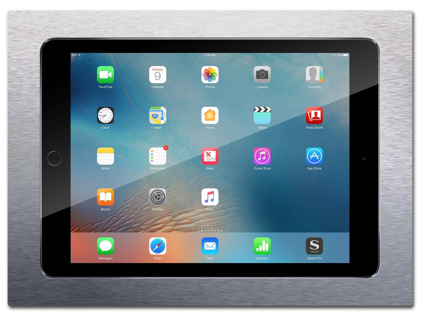 SimpliDock iPad 10.2  inbouw wandhouder  - Brushed 'Stainless Steel'