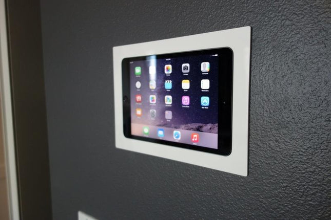 SimpliDock iPad 10.2  inbouw wandhouder  - Brushed 'Stainless Steel'