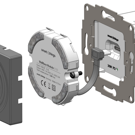 Smart Things Magnetische Qi-oplader met dop Wave 55mm, zwart mat