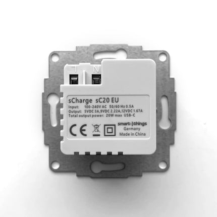 Smart Things sCharge 20W inbouw voedingsadapter 230V met USB-C