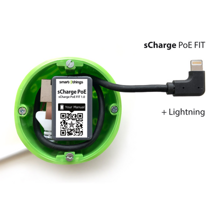 Smart Things sCharge PoE+ FIT oplader met  Lightning power & data connectie S28L