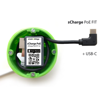 Smart Things sCharge PoE+ FIT oplader met USB-C power & data connectie S28C