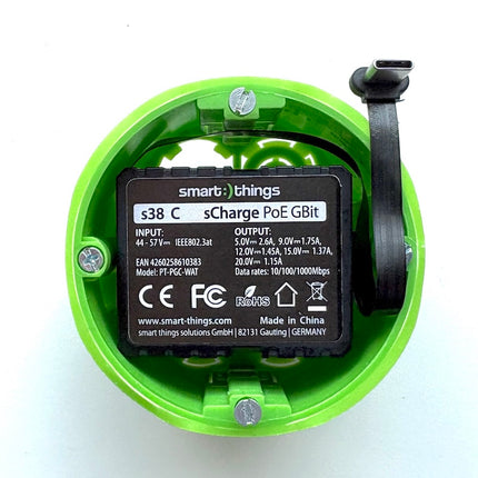 Smart Things sCharge PoE GBit oplader met USB-C power & data connectie S38C