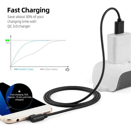 Tabletsolution Haakse USB-A naar USB-C kabel oplaadkabel , 30 cm