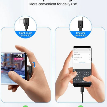 Tabletsolution Haakse USB-C naar USB-C kabel oplaadkabel  1mtr