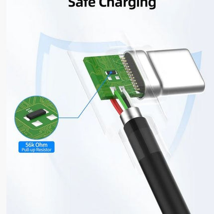 Tabletsolution Haakse USB-C naar USB-C kabel oplaadkabel  1mtr