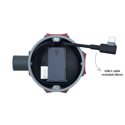 Tabletsolution PoE+ naar USB-C adapter 2x USB-C poort met USB-C kabel haaks
