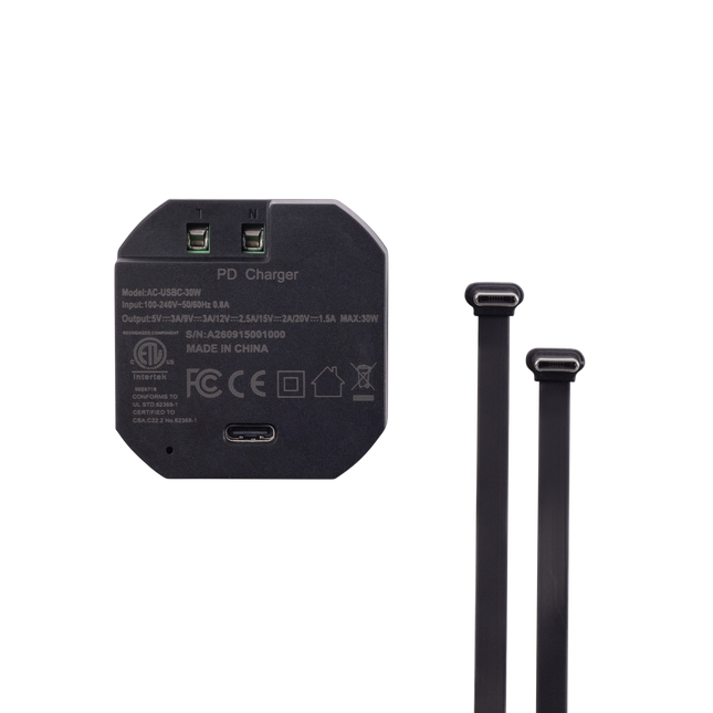 Tabletsolution USB-C Voedingsadapter 30W Inbouw