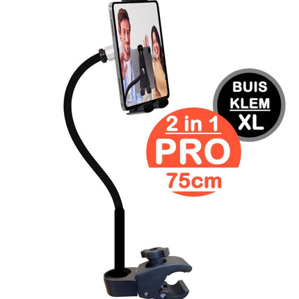 Tabletsolution.nl GOOS-E Tablet houder & Telefoonhouder PRO - buis pijpklem XL - hals 35/55 of 75 cm
