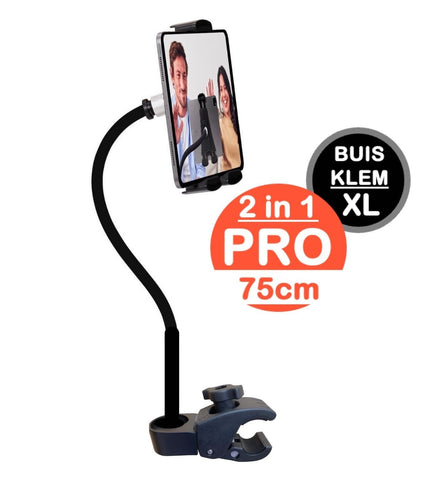 Tabletsolution.nl GOOS-E Tablet houder & Telefoonhouder PRO - buis pijpklem XL - hals 35/55 of 75 cm