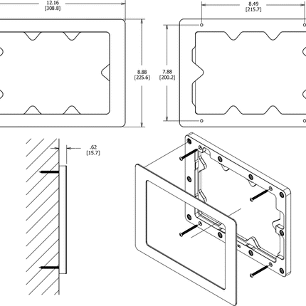 Vidamount On-Wall Microsoft Surface Go wandhouder -Wit