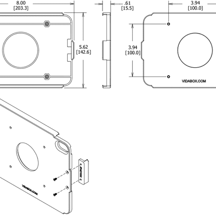 Vidamount Open VESA iPad Mini (6th/7th Gen) -  tablethouder